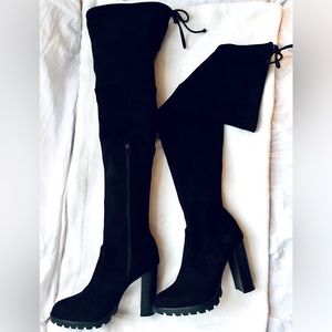 Over-The-Knee Black Boots, US 6